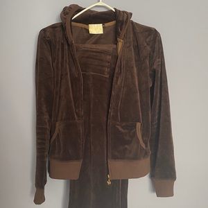 Brown velour tracksuit